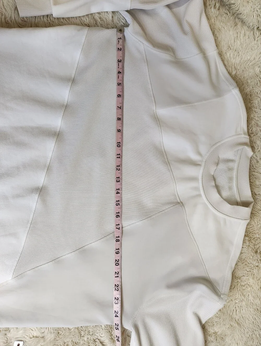 Lululemon Perfectly Oversized Crew Sweatshirt White Rose Gold Logo W3CQAS
